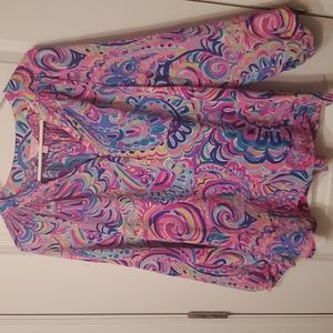 Size large lilly pulitzer 100% silk Elsa top